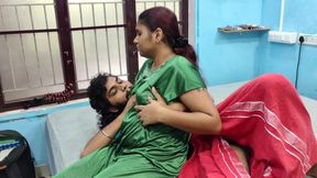 Couple Hot Nighty Romance with Boobs Press in Bedroom