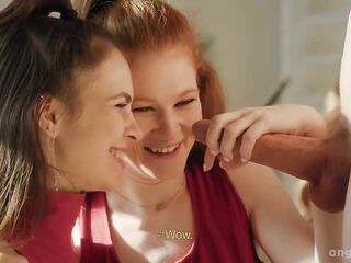 CUTIES.LOVE two worthy-looking beauties Sirena Milano and Sofilie sucking one big weenie