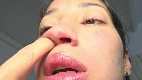 Nostrils Close up and Nose Pinching