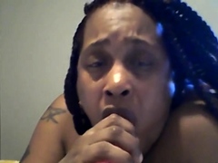 Nasty deep throat on the dildo