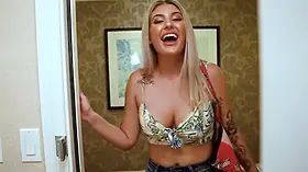 This lady sucks - small teen disrobes off her clothes and sucks on her dude friend\u2019s shaft by the dock