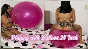 Playing with balloon 24inch