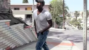 Chocolate thug gets head and burries his cock inside white guys ass