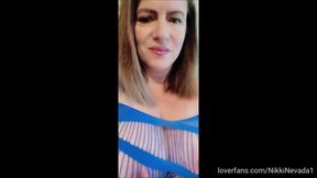 Nikki In Strappy Blue Lingerie Masturbating