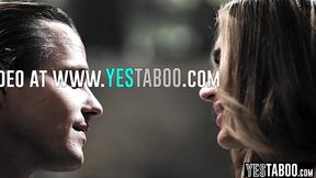 Blonde MILF with big tits seduces the cop for favors