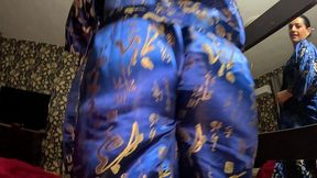 slutty geisha fantasy – deep throat, satin tease and cum play
