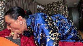 slutty geisha fantasy – deep throat, satin tease and cum play