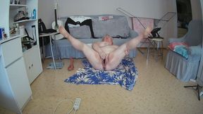 Mother-in-law Squeezes Her Big Tits and Masturbates Her Big Hairy Pussy with Sex Toys