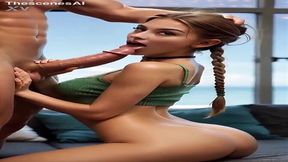 Busty golden-haired gets hand and oral pleasure before a facial