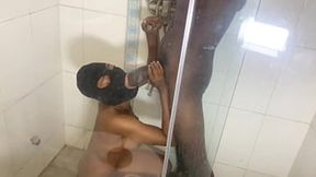 Monster BBC demolishes tight hole in wild shower&#x1F6BF; romp &mdash;  triggering loud moans for all to hear