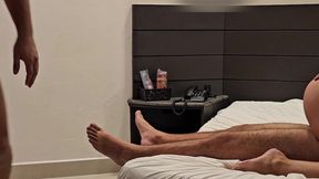 Sharing the Guy's Cock with My Husband Who Sucked It Like a Good Little Faggo