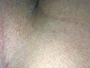 Throbbing perineum close up while cumshot