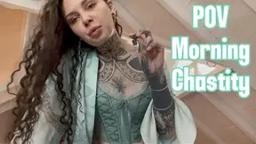 Morning Chastity Humiliation POV – Daily Tease, Years of Denial, Keyholder Femdom Control | Mistress Mercy Rage