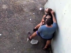Voyeur spies on a hot milf getting fucked doggystyle outside