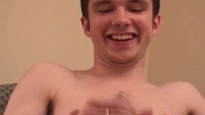 Frat dude with a thick long dick doing his first solo on cam