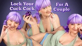 Lock Your Cuck Cock For A Couple - Need to be in chastity to watch them! - Femdom POV, Female Domination, Keyholder, Cuckolding, Humiliation, Solo Masturbation with Mistress Mystique Hoops - MP4