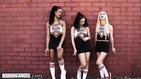 BurningAngel Devilish Cheerleaders Offer Pussies to Photographer