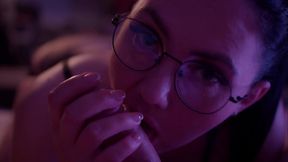 Naughty lady pegging her guy'_s and gets cum.