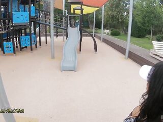 Stepfather & stepson pick up curvy Latin babe with biggest booty & giant bazookas at post corona virus spa