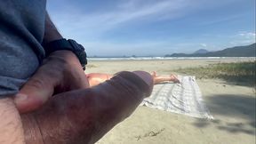 Sultry wife in thong flaunts her big booty on the beach
