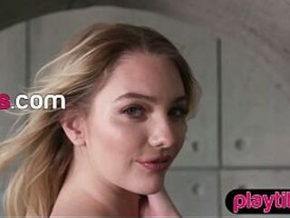 Small slim blond mother I'd like to fuck disrobes undressed to show off her merry petite breasts