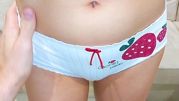 Hot Girl in Panties Rubbing COCK with her TIGHT PUSSY