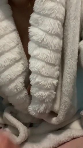 His girlfriend lubricates his boyfriend's cock well and she gives him a great handjob to make his cum explode   Clip 1