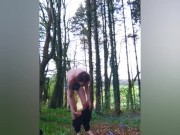 Very very skinny horny teen gets fully naked in the woods and shows his body and takes a piss