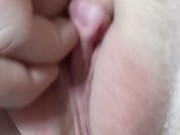 Solo Ftm jacking off tiny dick & cum