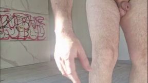 All naked in an abandoned building