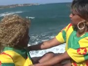 Licking on the beach