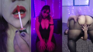 Rocker goth milf in black stockings dances sensual teasing big booty