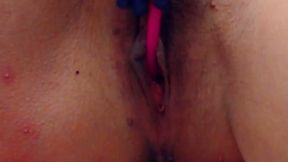 Close Up Pussy Play by Girl with Huge Melons