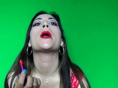 Red lipstick makeup fetish