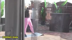 Three Amigos gang bang their neighbor's wife Kyra Hot in a steamy outdoor scene.