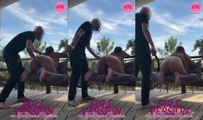 Big Ass Slave Belt Destroyed Red Raw Outdoor Doggy Spankfest