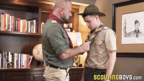 Sexy  scout Maxx gets passionate fingering in the office