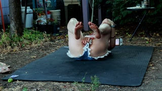 working out in short shorts- softcore exercise porn- follow me on onlyfans @billysbubbles