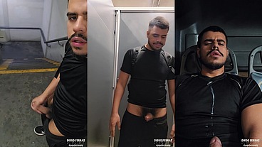 Lavando banheiro público de mijo