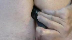 feeding an extra large anal bead wand deep into my tight ass