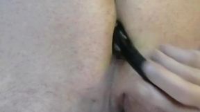 feeding an extra large anal bead wand deep into my tight ass