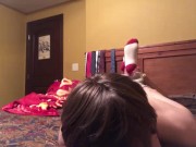 Hogtied in shorts and ISU socks
