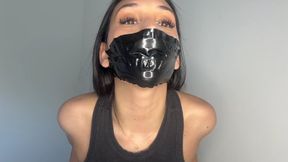 I seal my mouth with black electrical tape and try to remove it without using my hands!