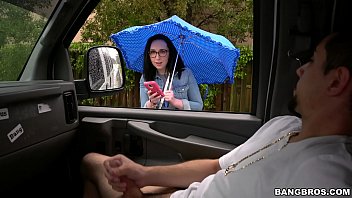 BANGBROS - Flashed My Dick To This Girl Standing In The Rain &amp; Brought Her Into Our Van