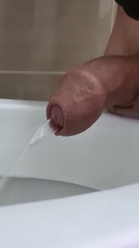 Boy Long Pissing with Uncircumcised Cock