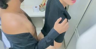 Cruising Thug Thief Fucks Effeminate Gay Asshole Hard Bareback in Gas Station Public Bathroom, Cums Inside His Ass