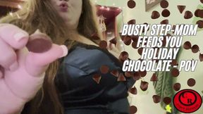 Busty Step-Mom Feeds You Holiday Chocolate - POV - CurvyRedhead - MOV 1920x1080