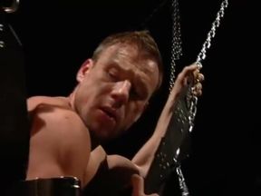 Korben David And Adam Faust In David Korben Gets His Ass Eaten, Fisted, And Fucked In A Sling By Burly