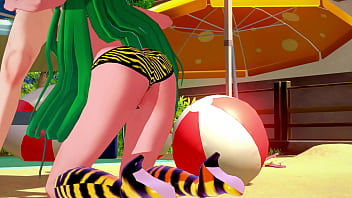 Lum and Ataru Blowjob on the beach