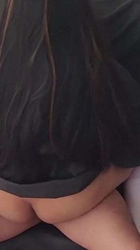 It's in the Other Hole!! Submissive Amateur *** Fucked in Skirt and Stockings